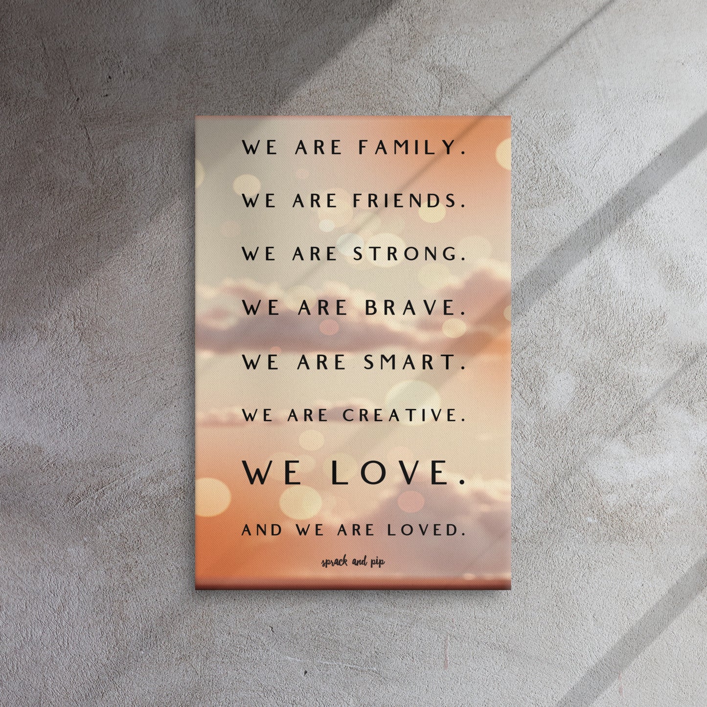 The Sprack & Pip Creed Slim Canvas Print